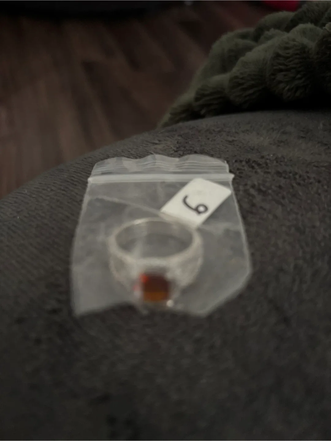 Silver Ring with Orange Stone, Size 6 image indicator(3)