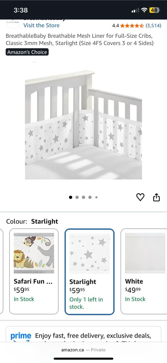 BreathableBaby Mesh Crib Liner - Starlight image indicator(2)