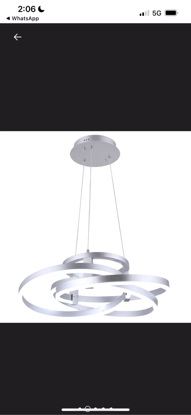 New Silver LED Ring Chandelier - photo 3