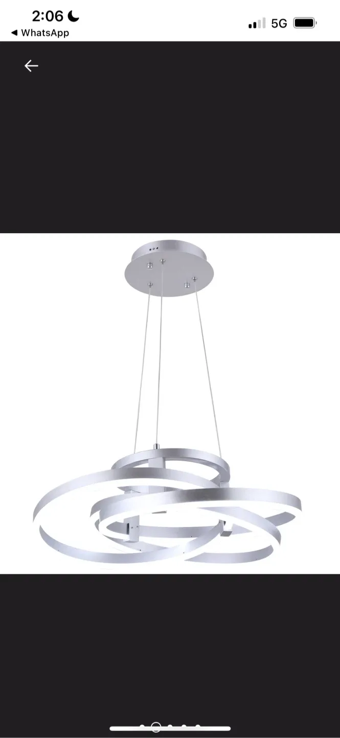 New Silver LED Ring Chandelier image indicator(3)