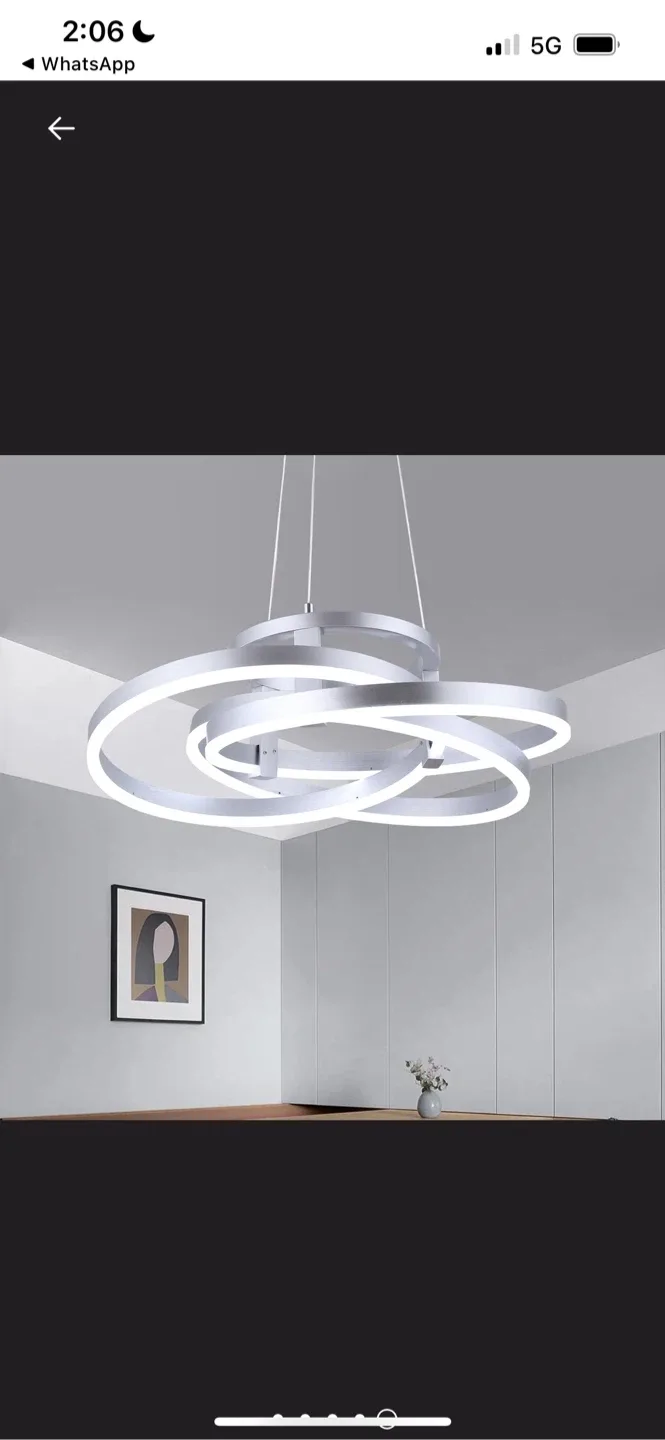 New Silver LED Ring Chandelier image indicator(6)