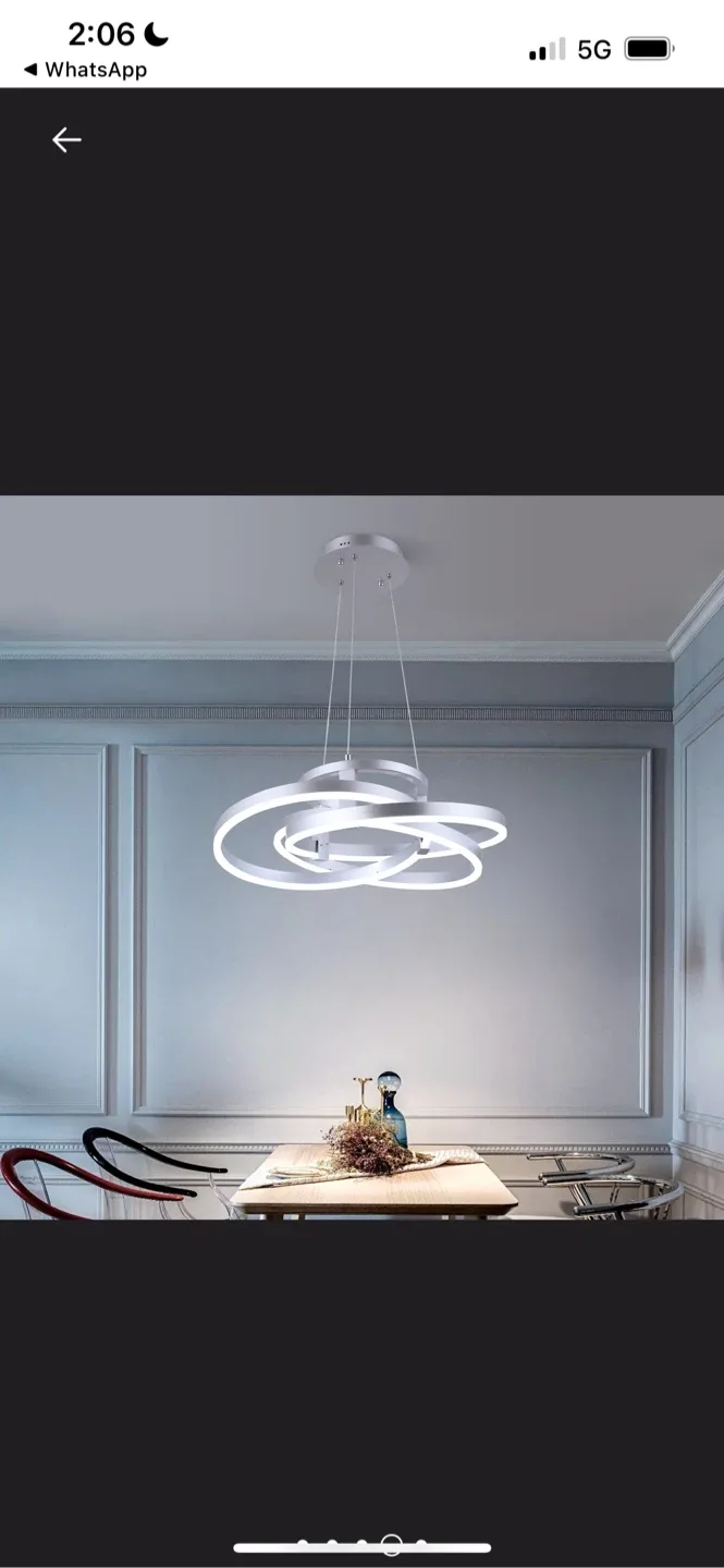 New Silver LED Ring Chandelier image indicator(2)