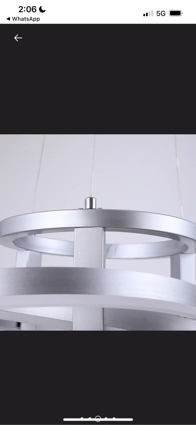 New Silver LED Ring Chandelier image indicator(4)