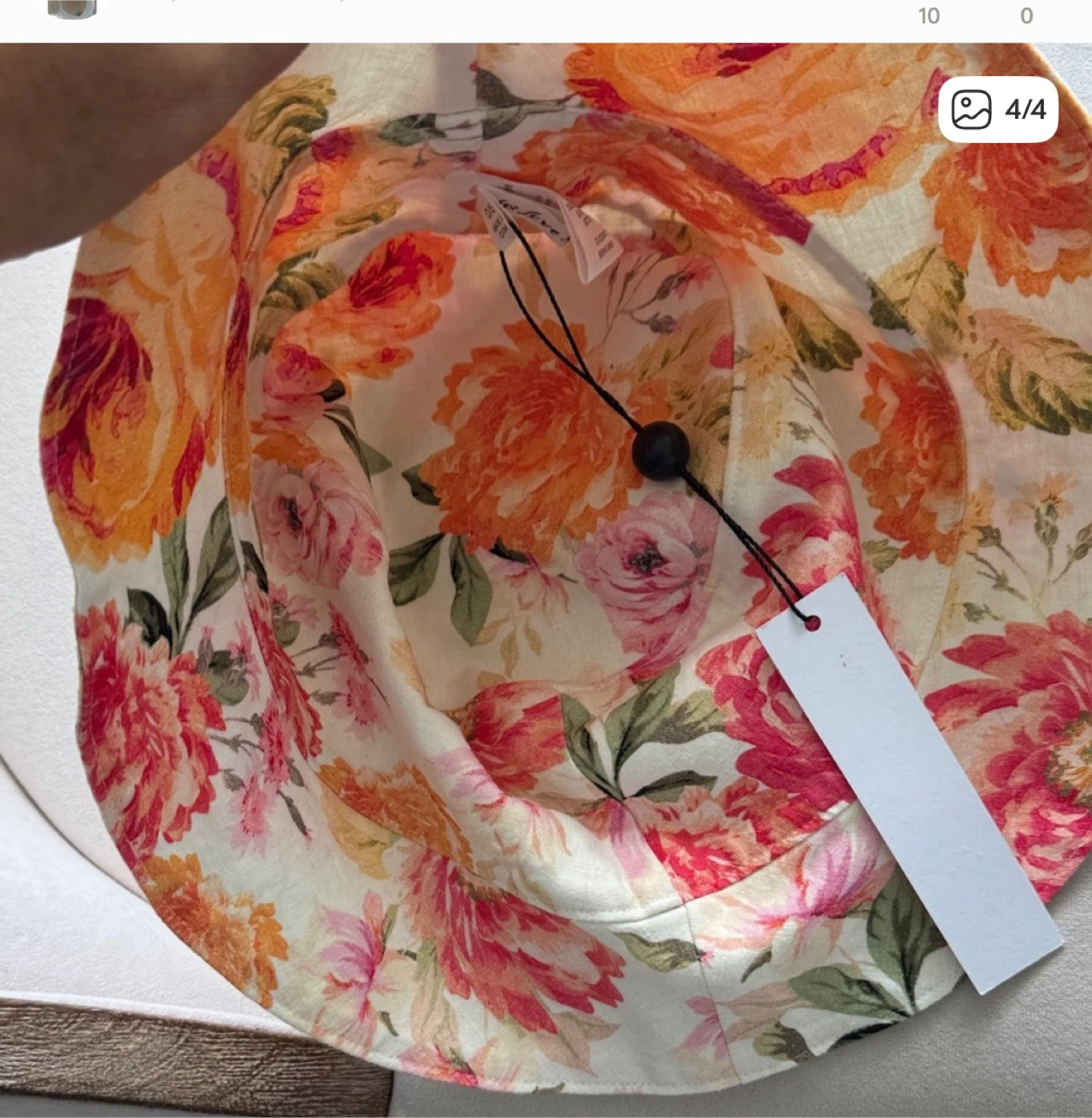 New For Love & Lemons Floral Hat - Pink, Orange, Cream - photo 4