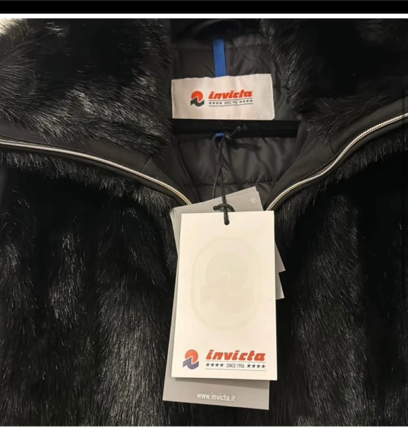 Invicta Torino Black Fur Trim Winter Coat sz L - photo 3