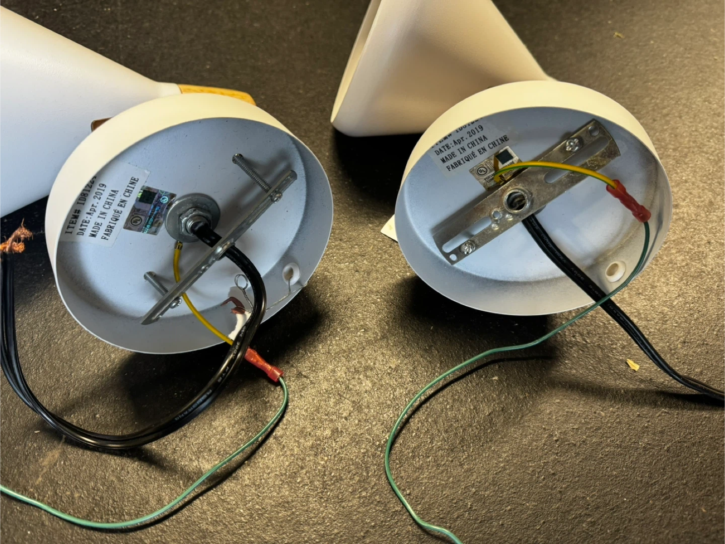 Set of 2 White & Wood Wall Sconces - photo 3