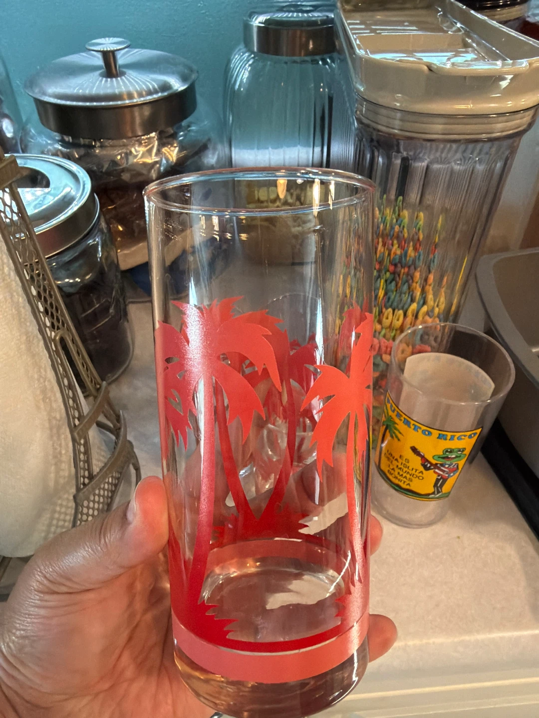 Palm Tree Design Drinking Glasses