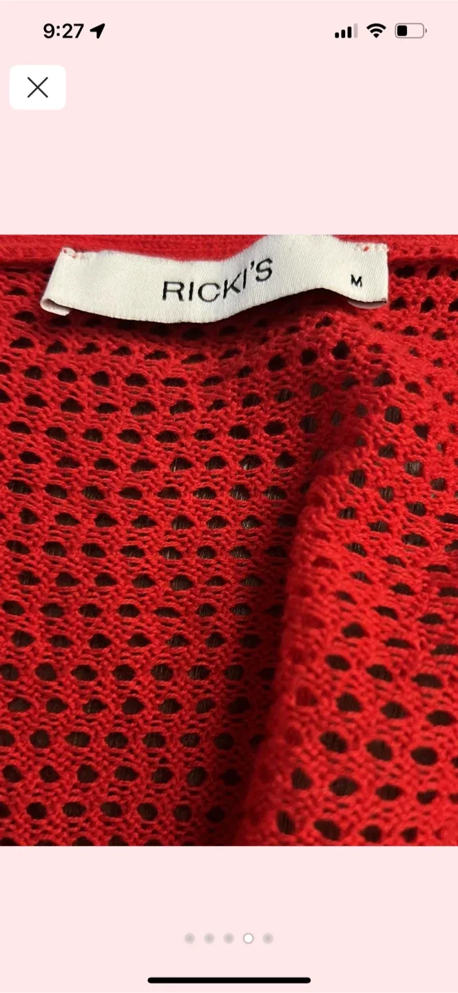 RICKI'S Red Cotton Cardigan - Size M image indicator(4)