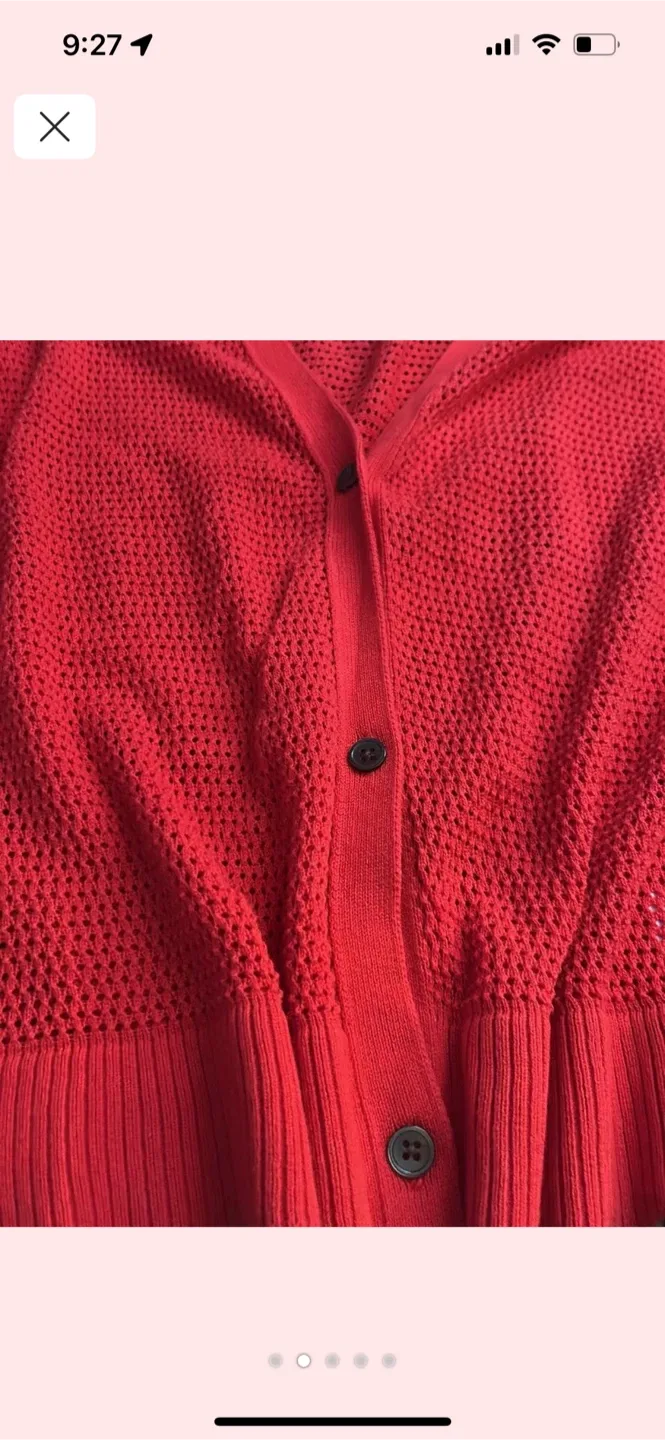 RICKI'S Red Cotton Cardigan - Size M image indicator(2)