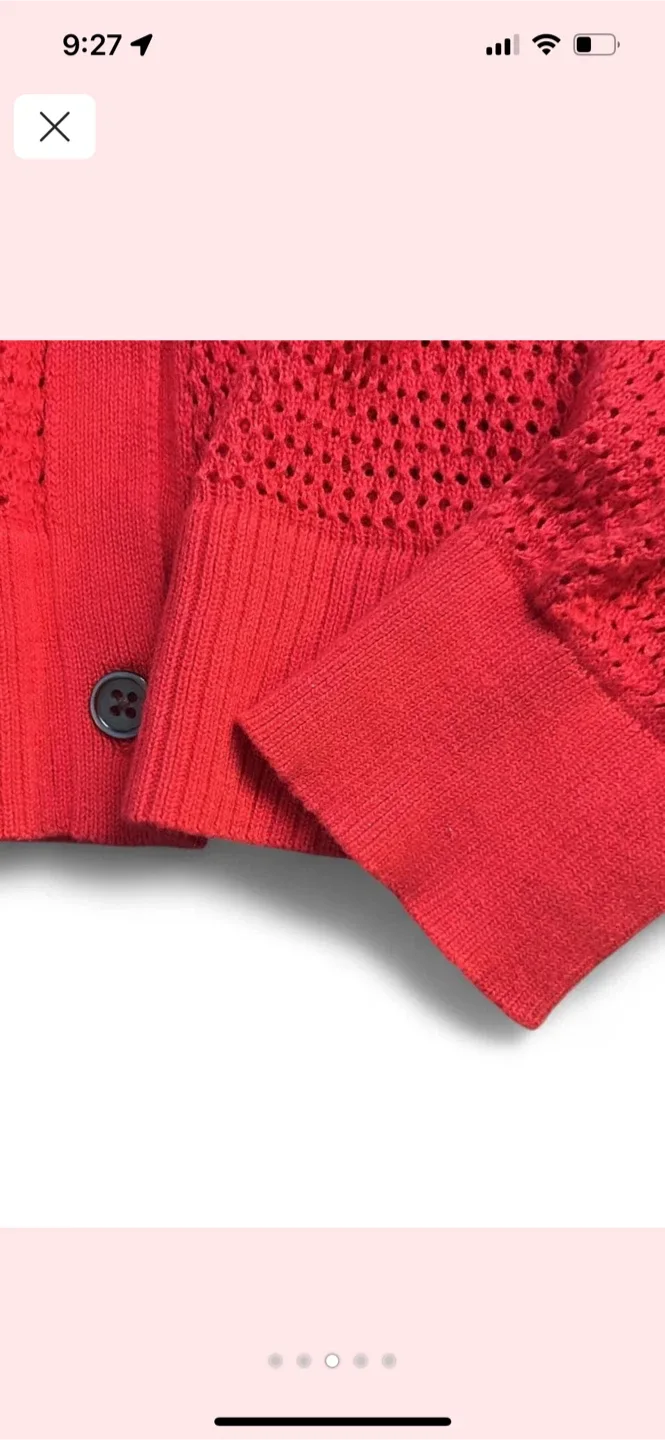 RICKI'S Red Cotton Cardigan - Size M image indicator(3)
