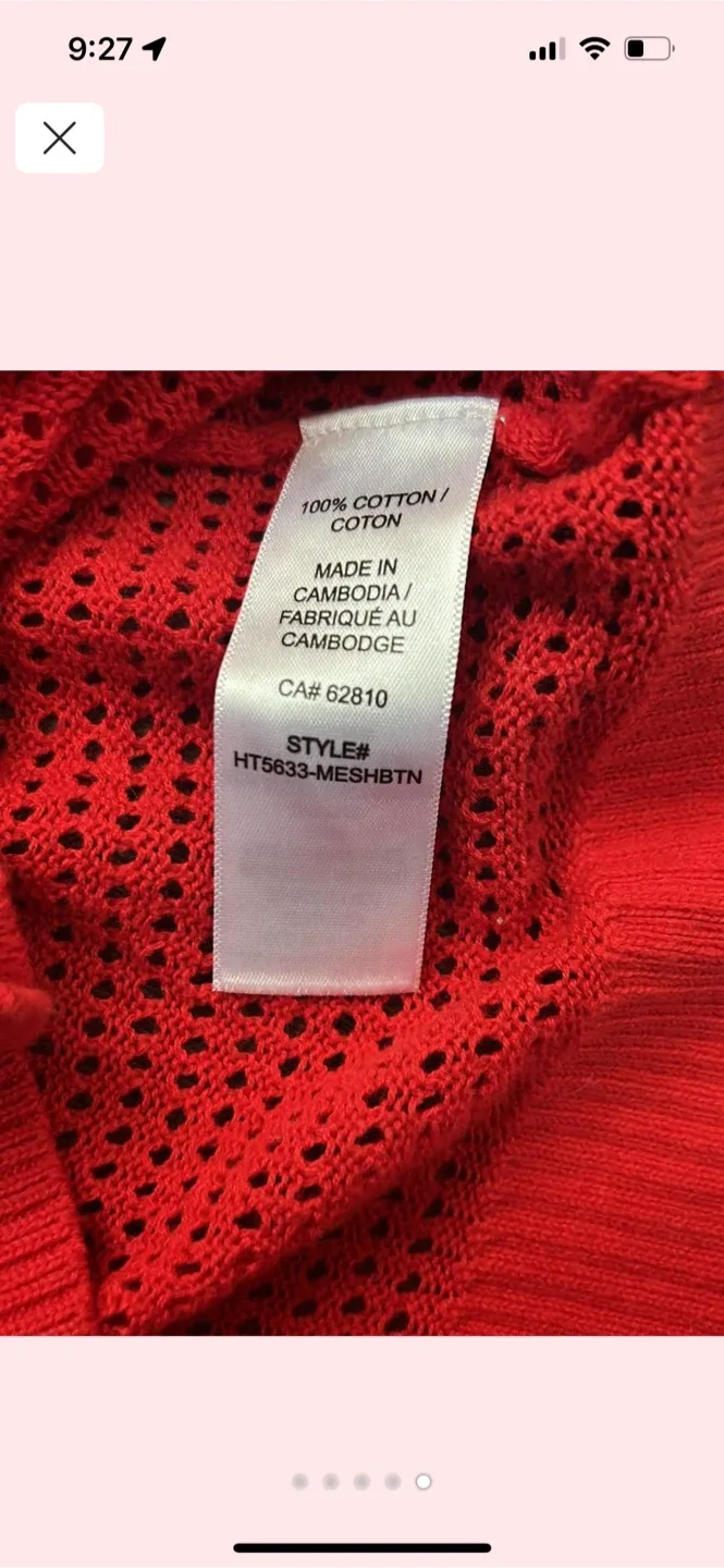 RICKI'S Red Cotton Cardigan - Size M image indicator(5)