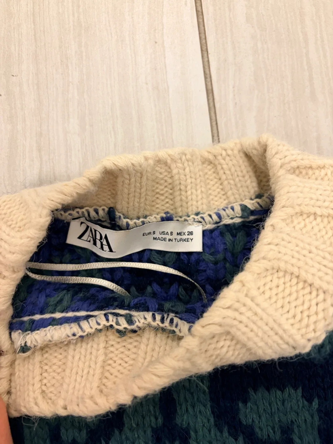 Zara Patchwork Knit Sweater - Size S image indicator(2)