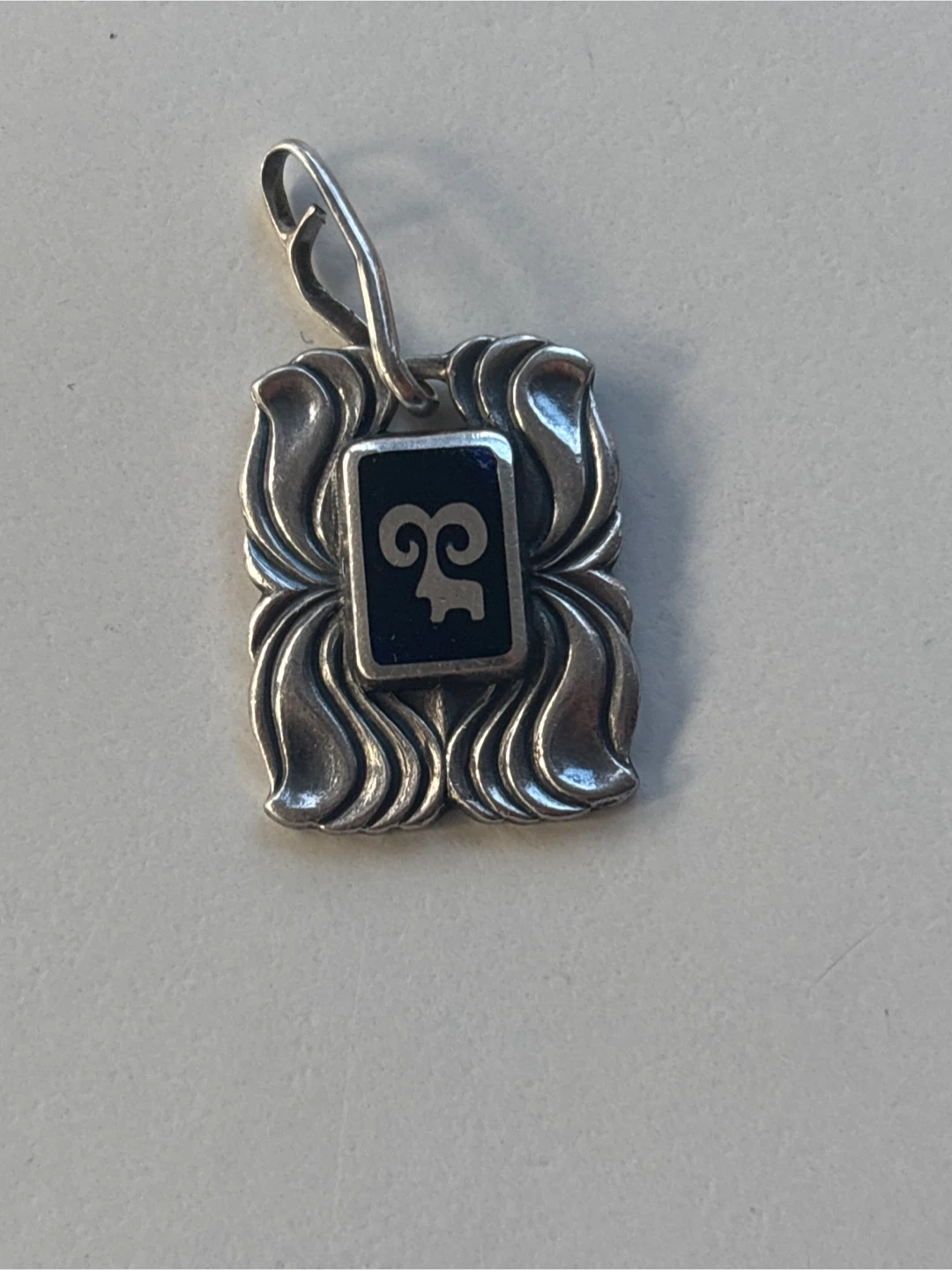Silver Pendant with Aries Symbol