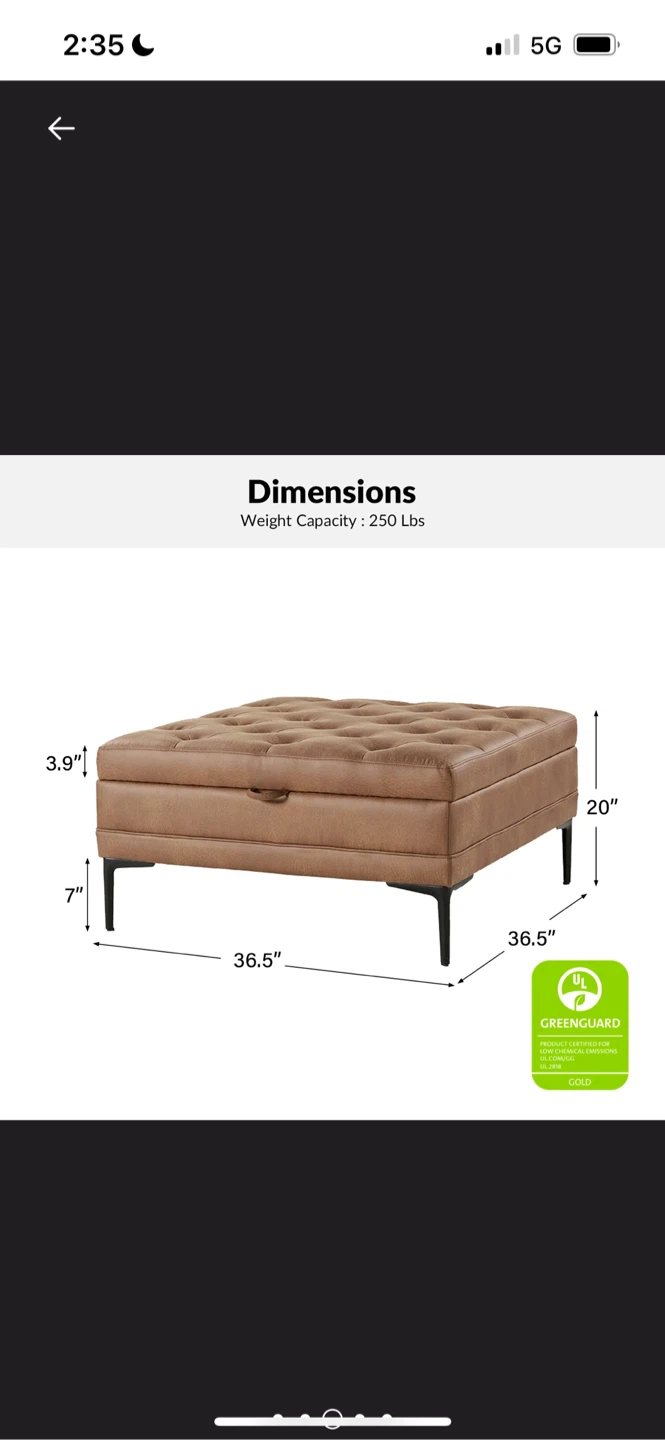 New Brinna Tufted Square Ottoman - photo 3