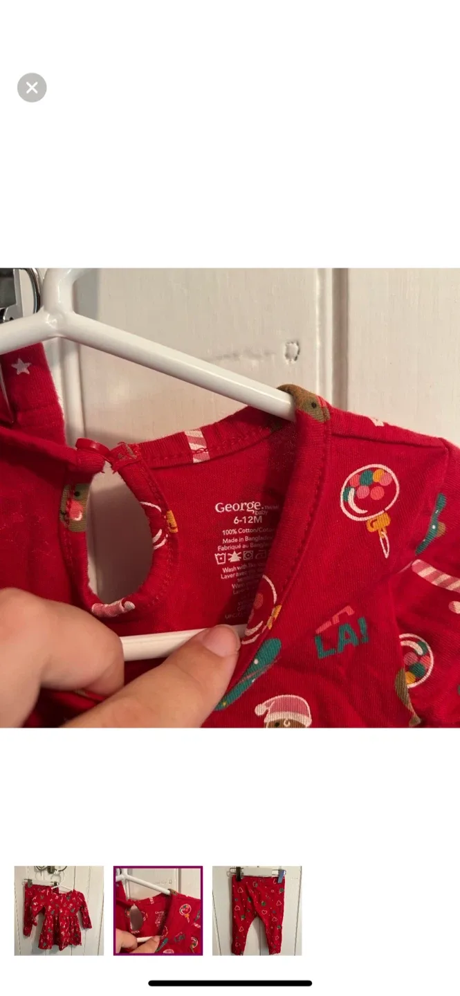 George 6-12M Red Christmas Outfit image indicator(2)