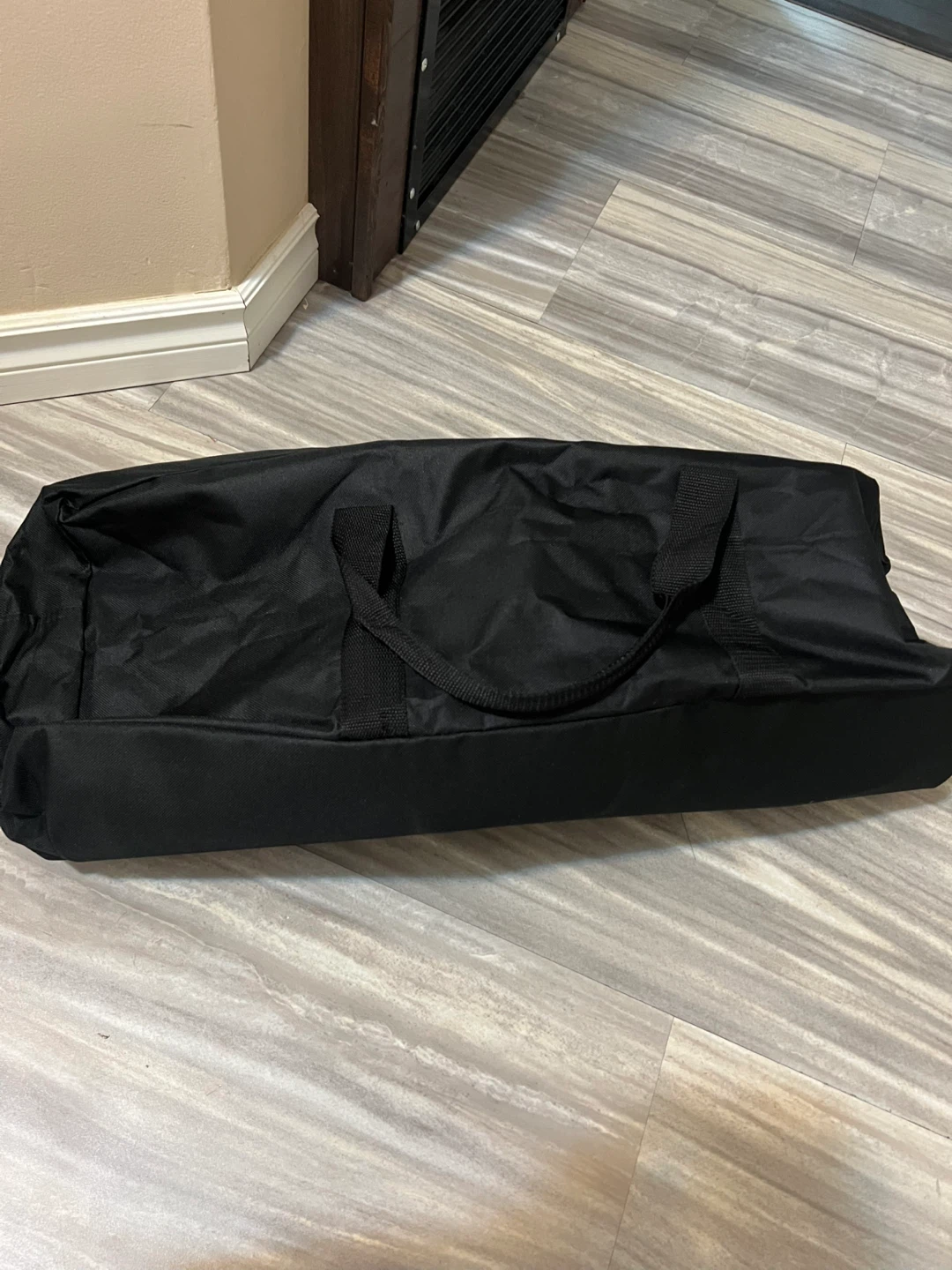 Black duffel bag