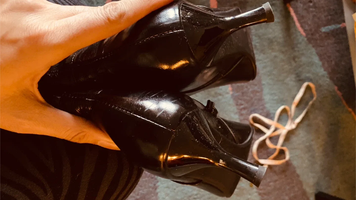 Blue by Betsey Johnson Black Boots - Size 8 image indicator(2)