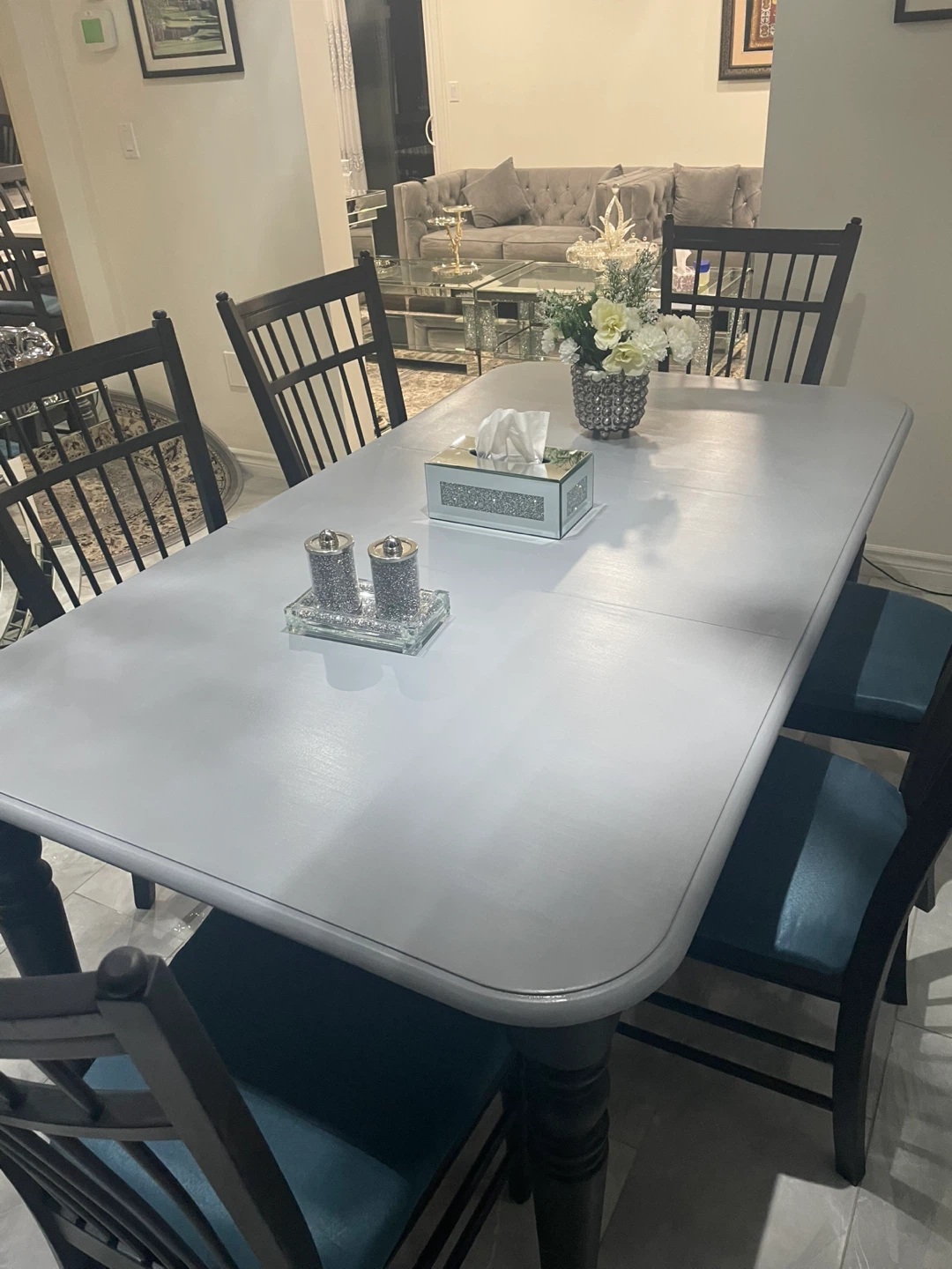 Dining Table with 6 Chairs - 72" x 40" x 36" - photo 5