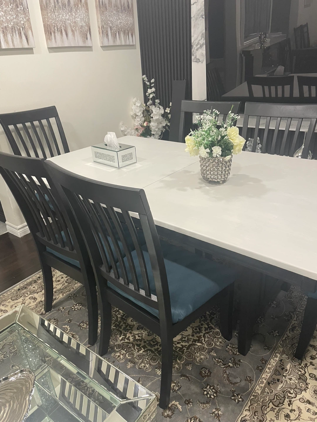Dining Table with 6 Chairs - 73" x 42" - photo 5