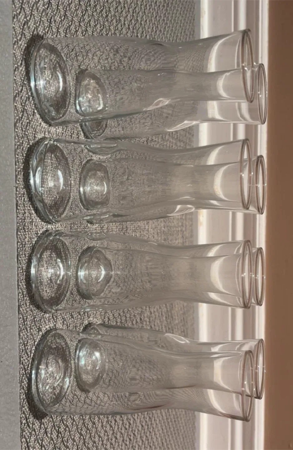 Set of 8 Clear Glass Bud Vases thumbnail