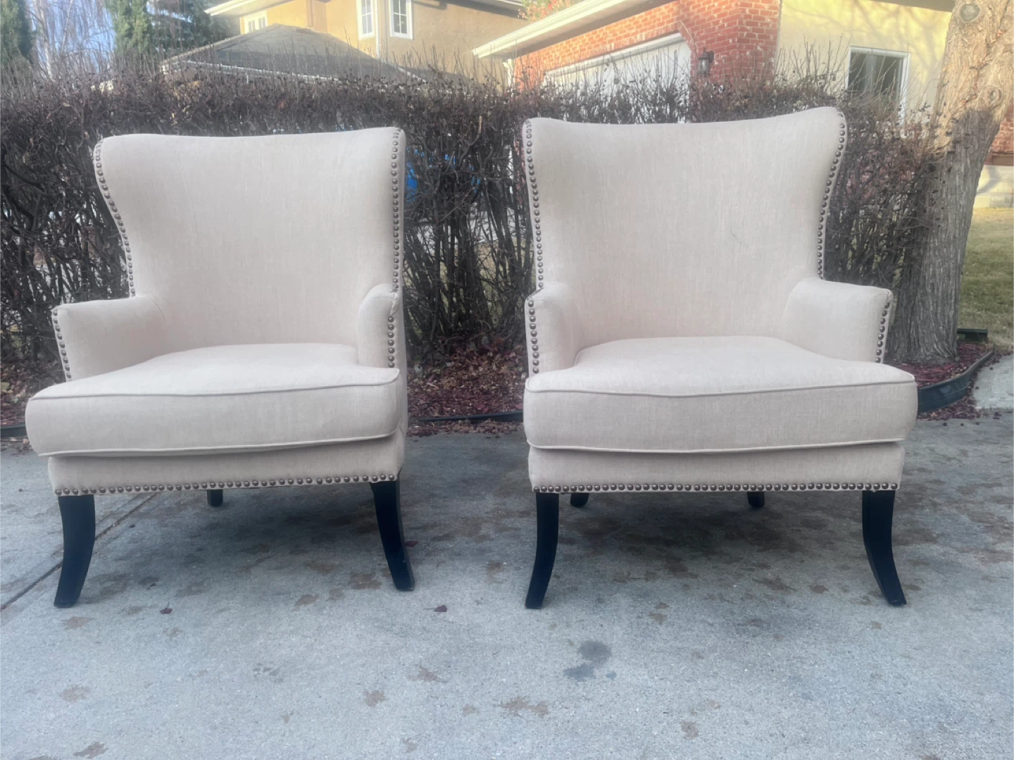 Wingback Accent Chairs - Pair