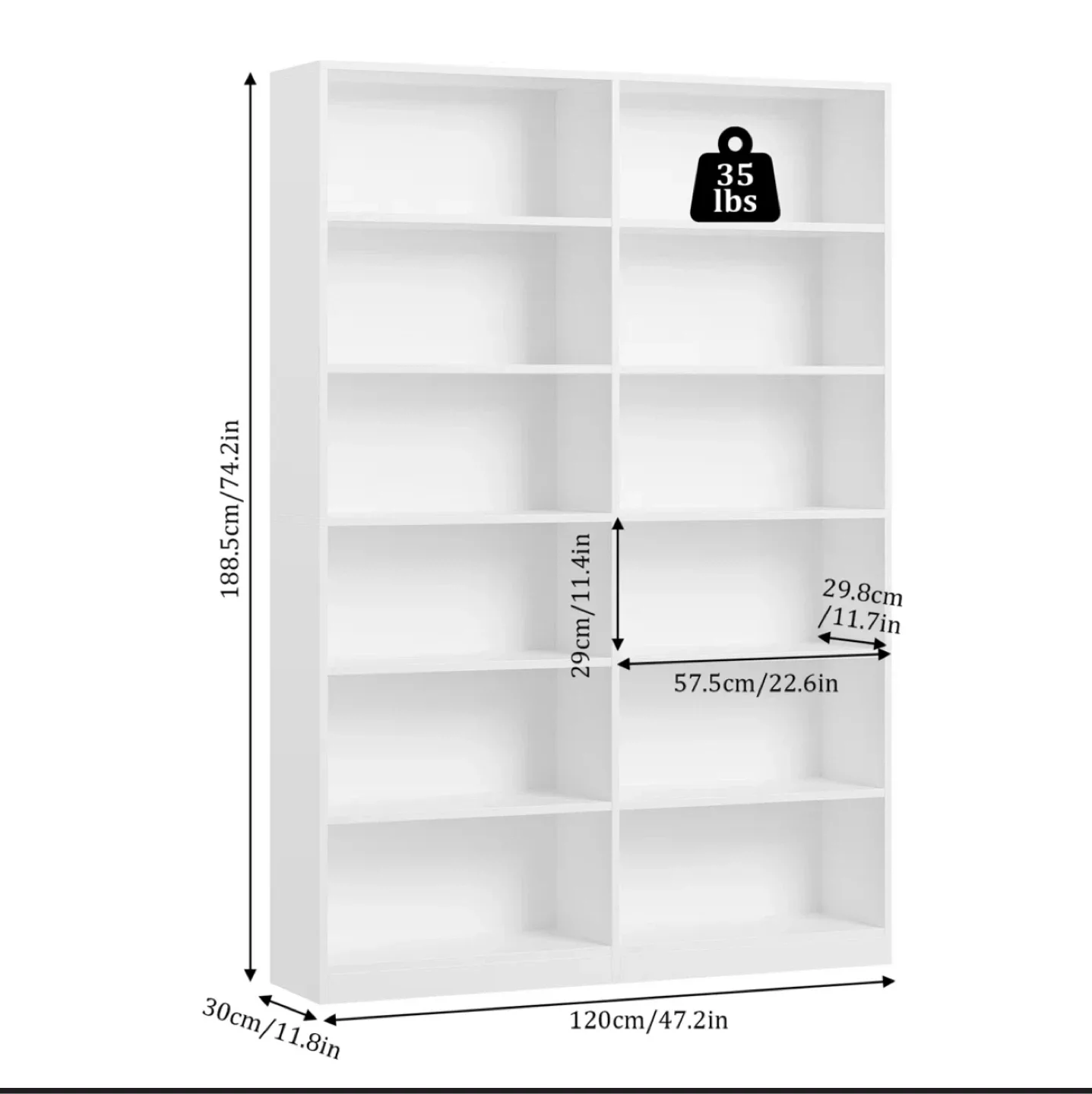 Wayfair White Bookcase - 47.2" Wide image indicator(2)