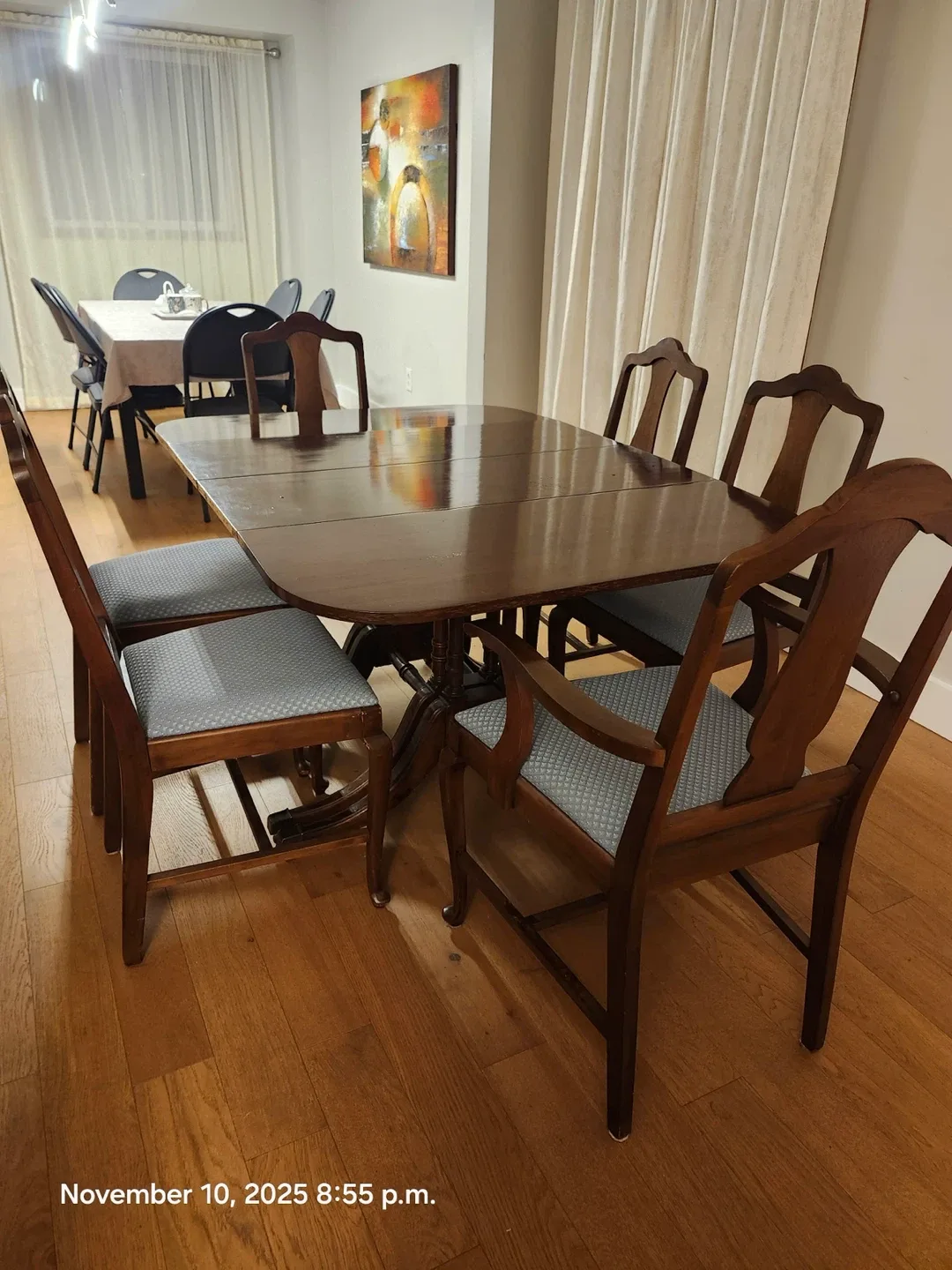 Extentable Dining Table with 6 Chairs - Wood image indicator(2)