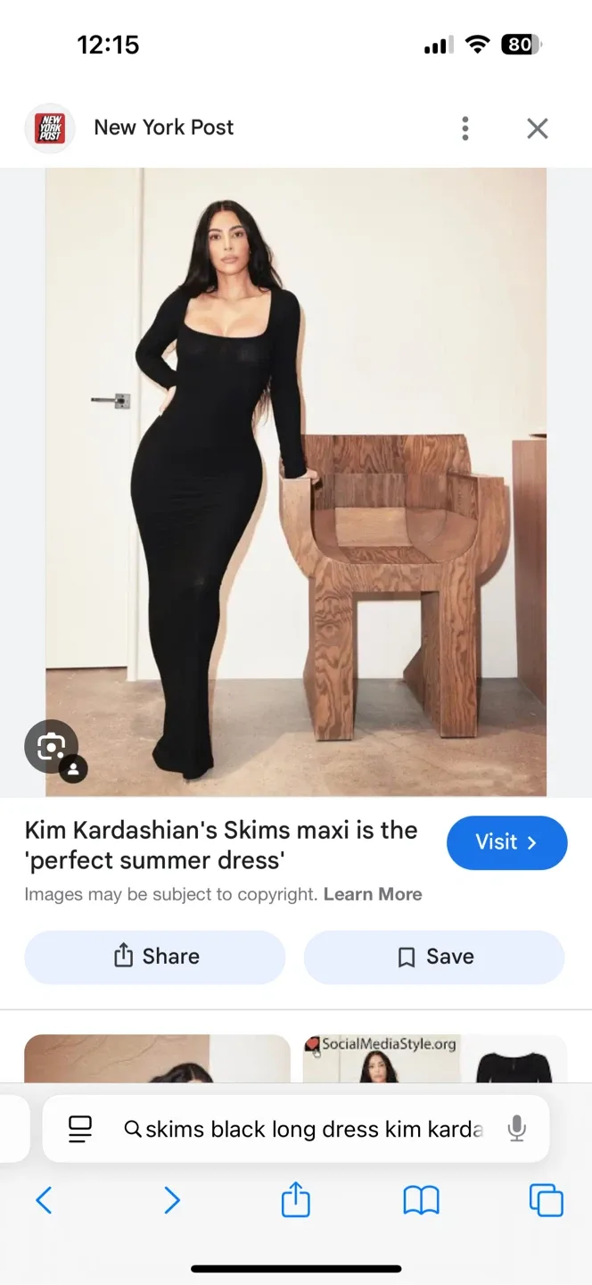 Skims Black Maxi Dress - Size XXS image indicator(5)