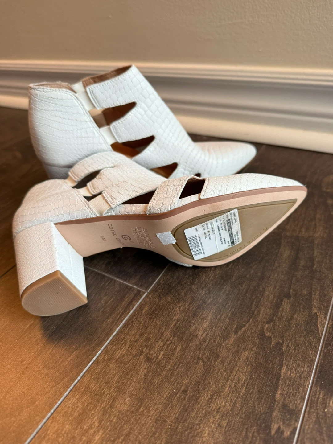 White Cutout Ankle Booties - Size 6 - photo 5