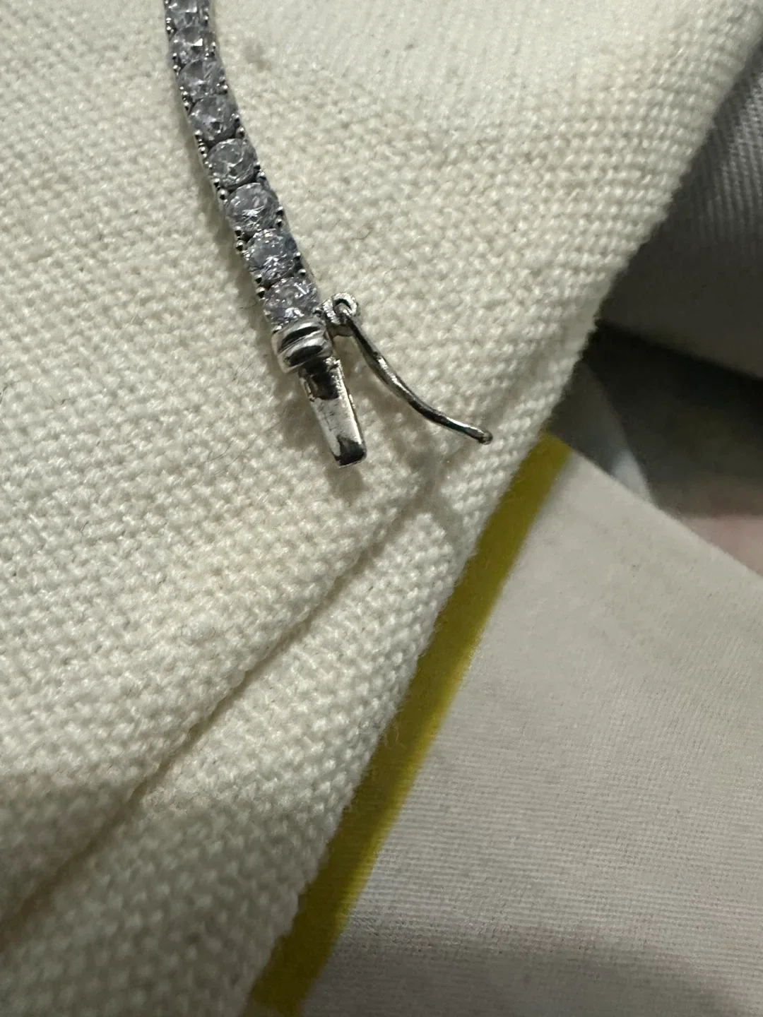 New GEMSME 10K White Gold Cubic Zirconia Tennis Necklace image indicator(2)