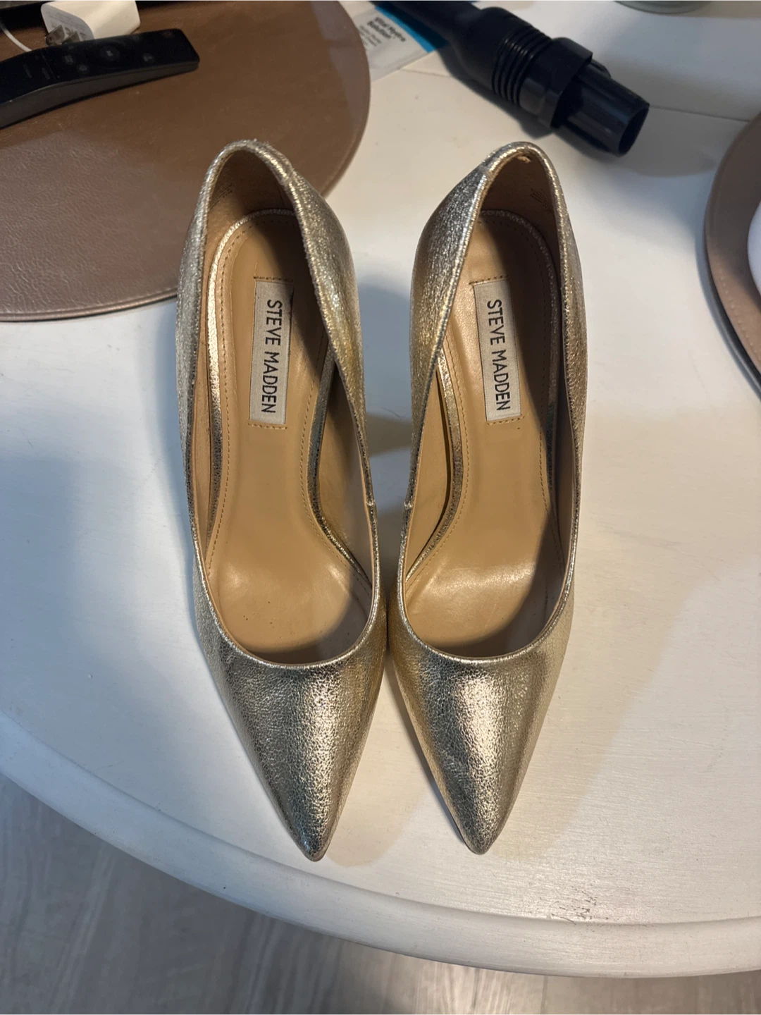 Steve Madden Gold Heels, Size 7.5