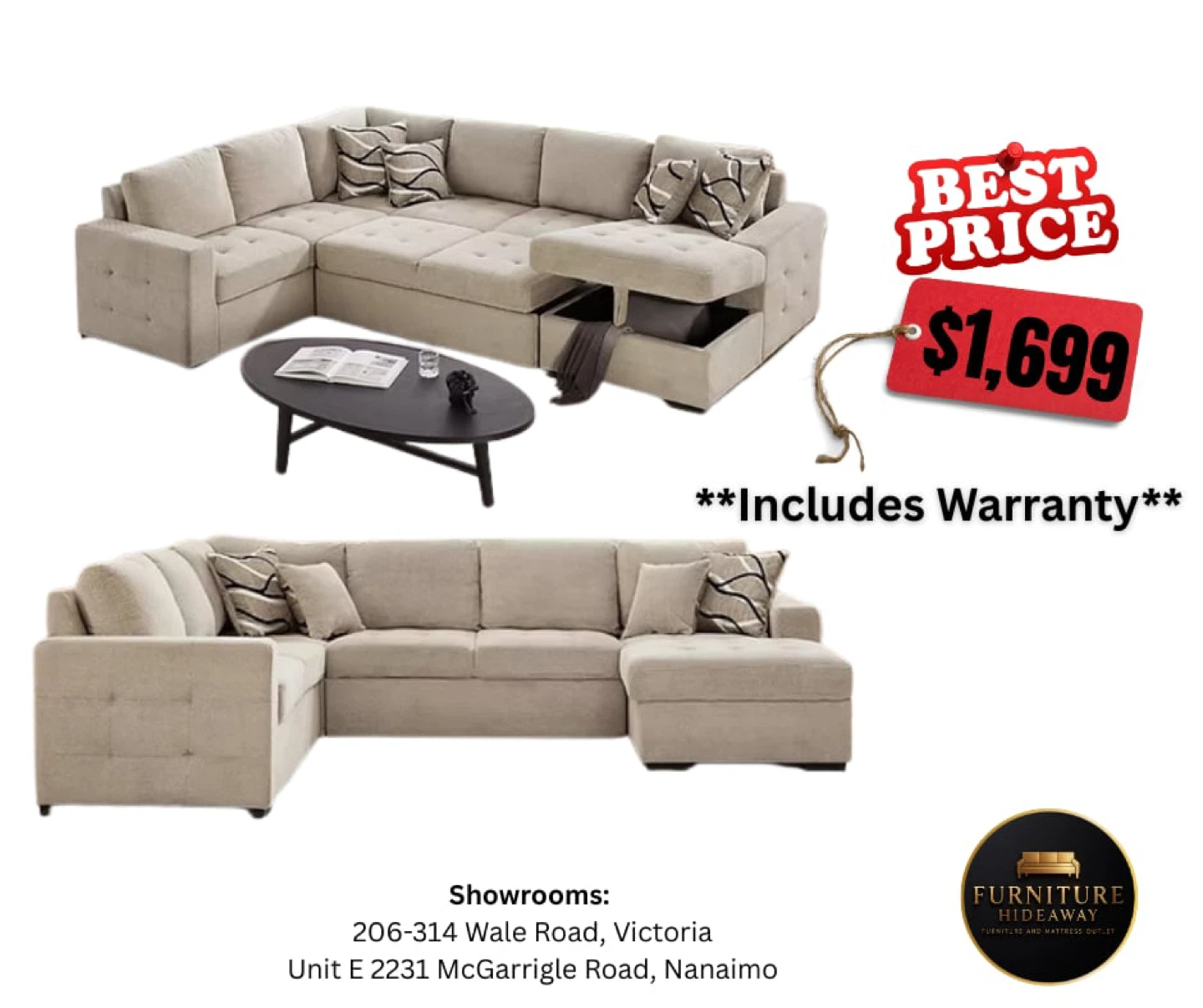Large Queen Size Sectional Sleeper Sofa— ON SALE NOW‼️ - photo 2