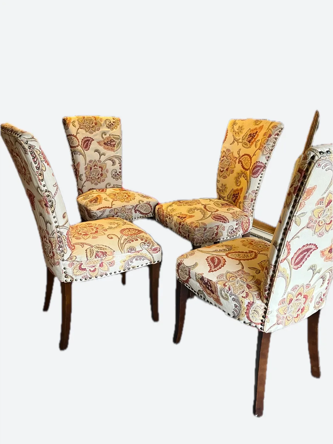 Set of 4 Floral Upholstered Dining Chairs image indicator(3)