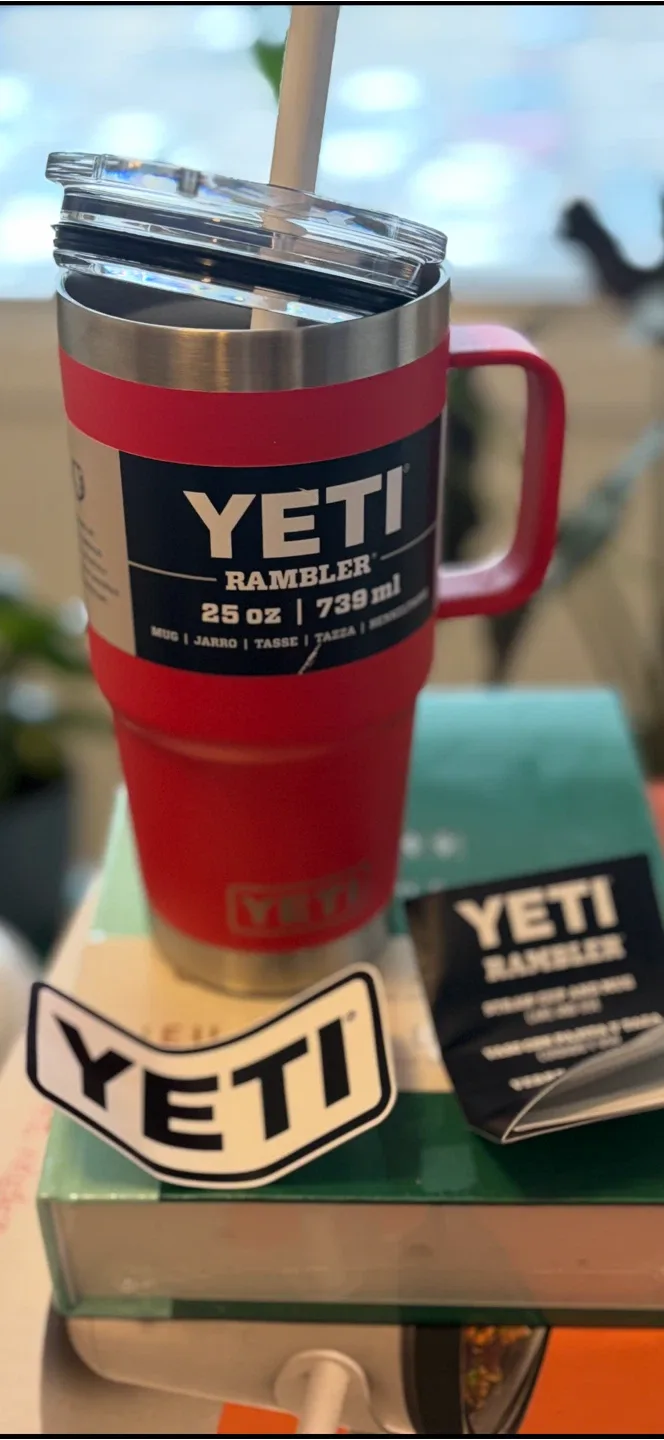 Yeti Rambler 25oz Mug with Straw Lid - Red image indicator(2)