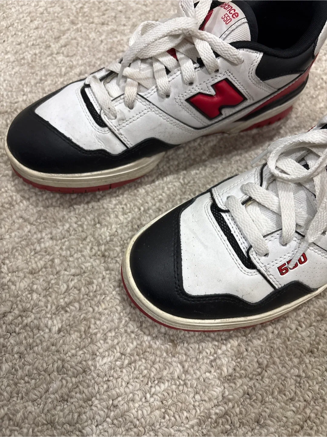 New Balance 550 White/Red, US 7.5 M image indicator(3)