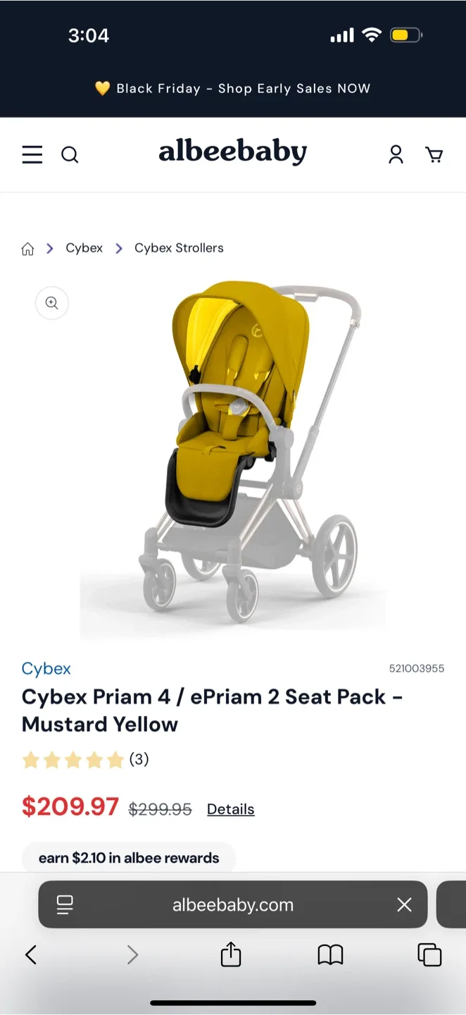 Cybex Priam 4 / ePriam 2 Seat Pack - Mustard Yellow