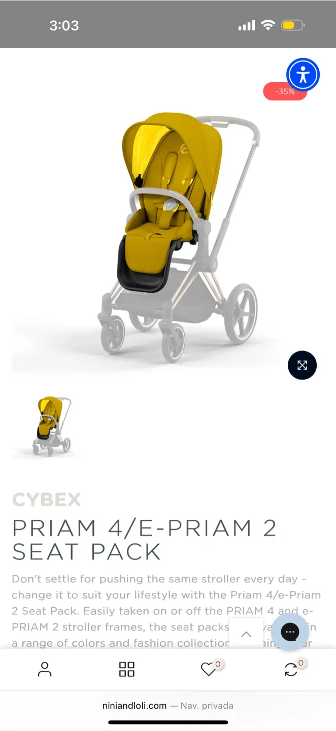 Cybex Priam 4 / ePriam 2 Seat Pack - Mustard Yellow image indicator(4)