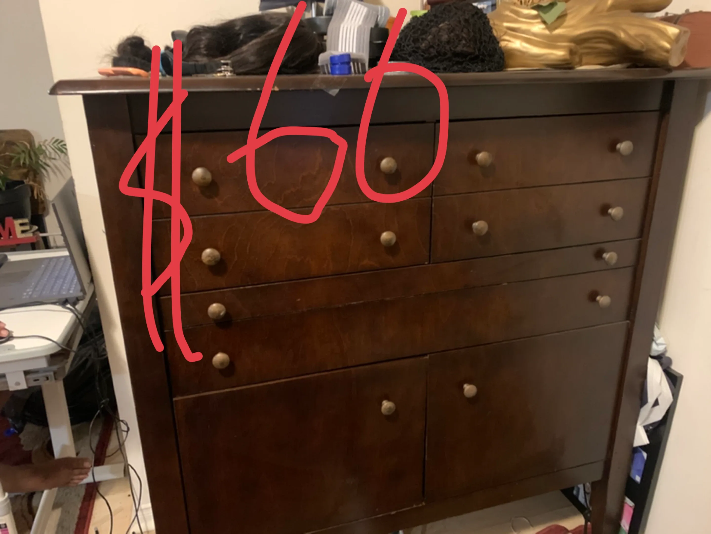 Marble-top Dining Table.  (only table )moving sale image indicator(2)