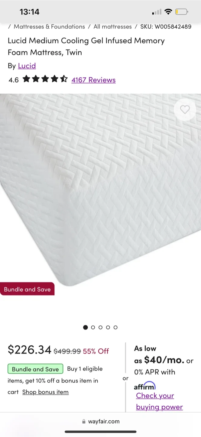 Lucid Memory Foam Mattress Twin( Moving Out) image indicator(10)