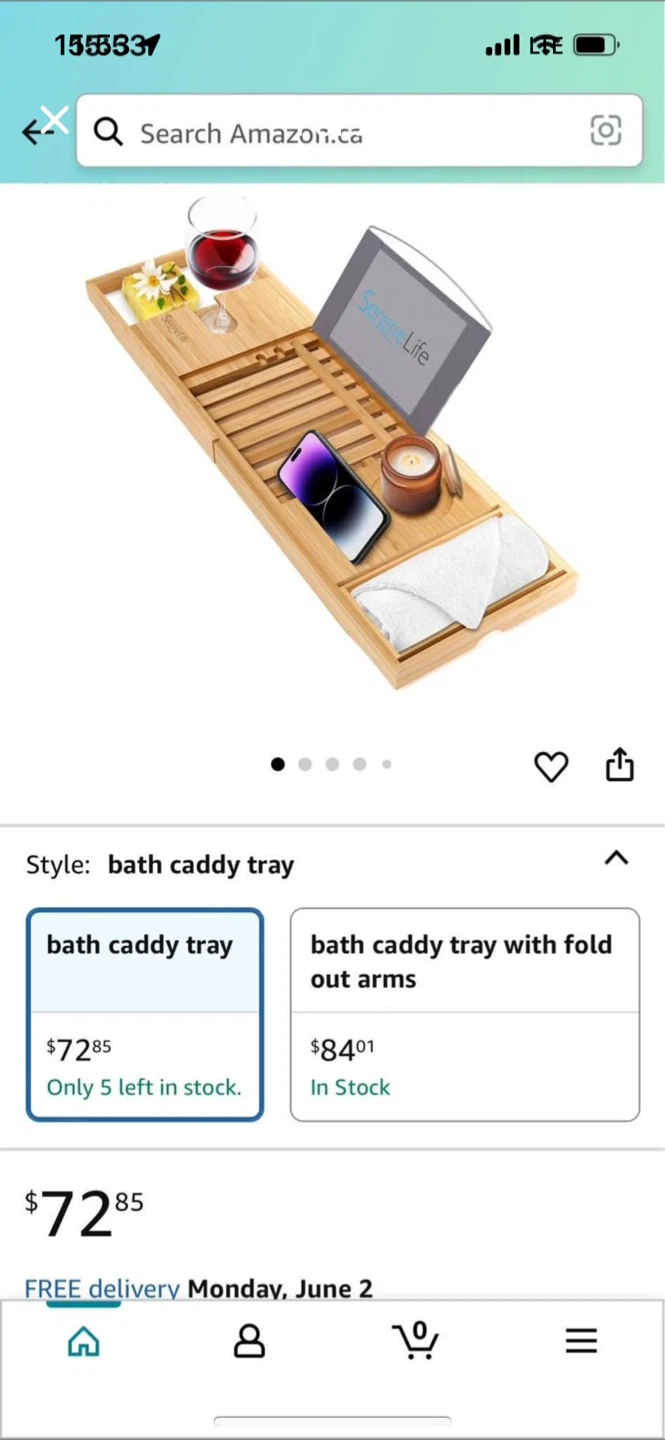 Brand New Bamboo Bath Caddy Tray