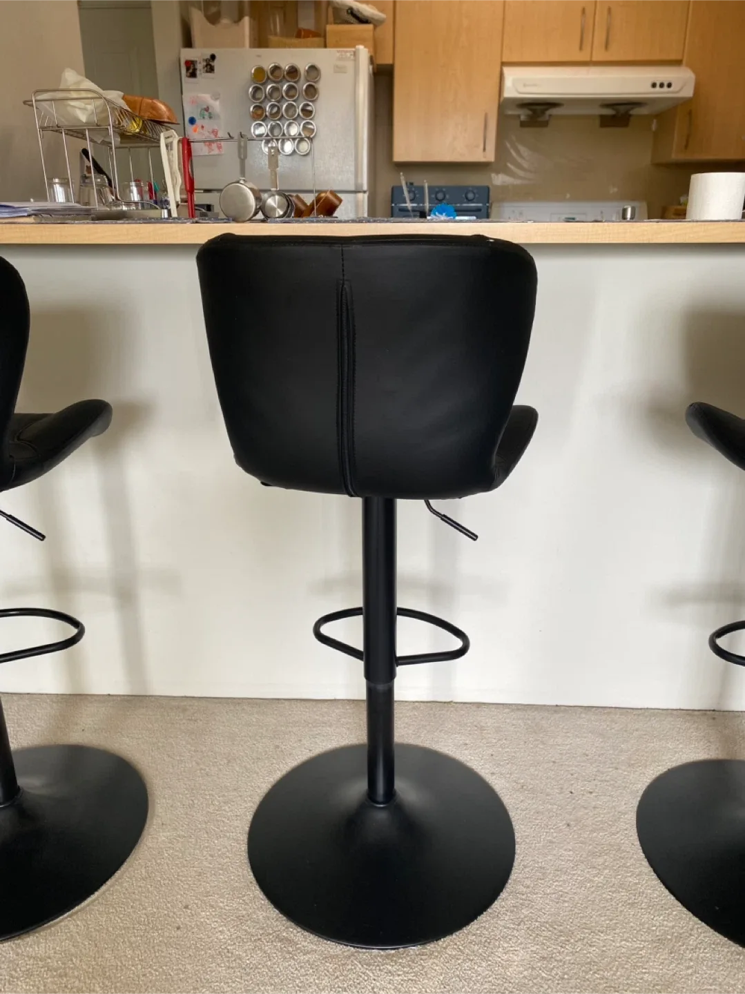 Adjustable Black Bar Stools (Set of 3) image indicator(3)