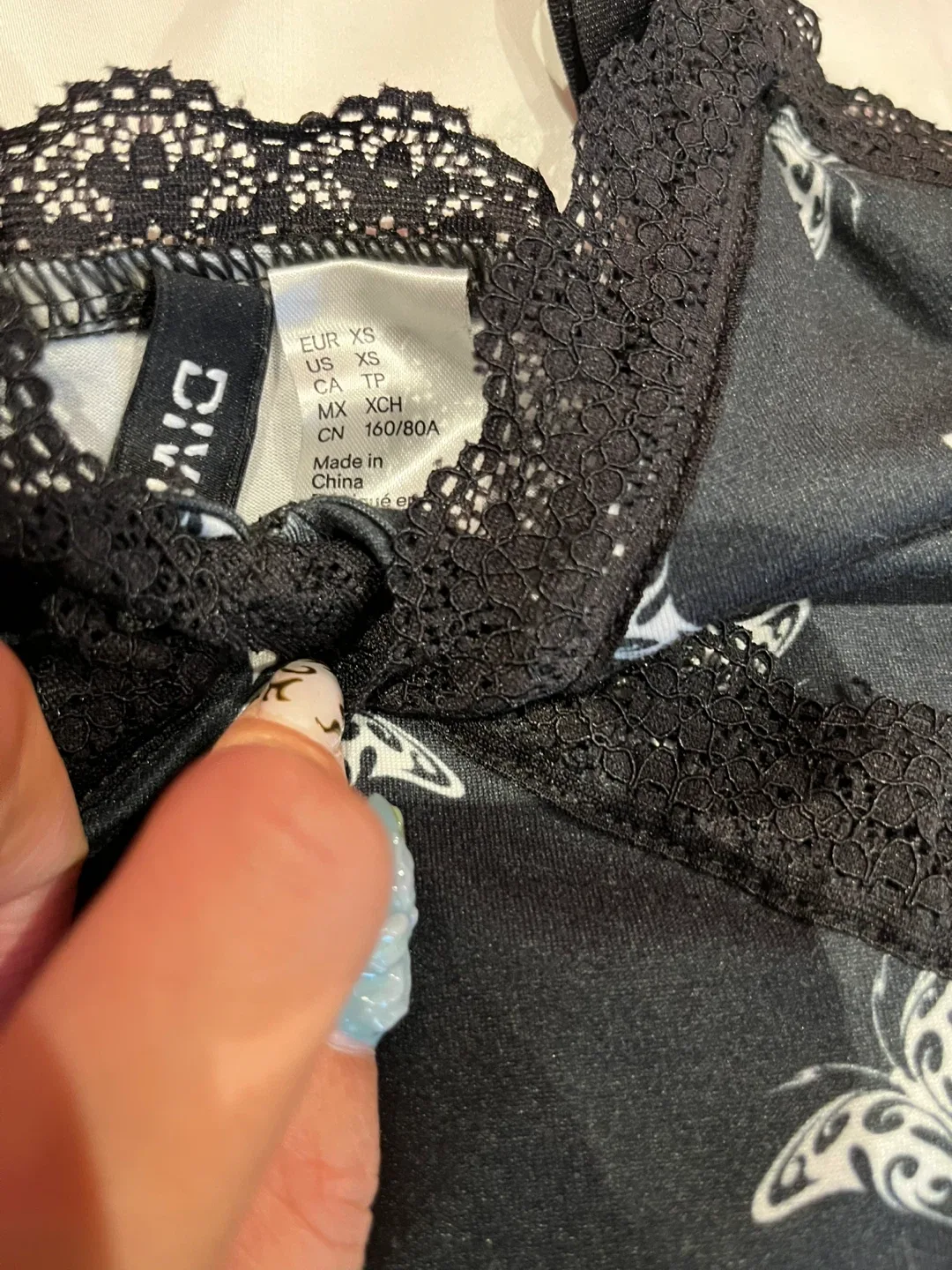 H&M Divided Black Butterfly Dress - Size XS image indicator(3)