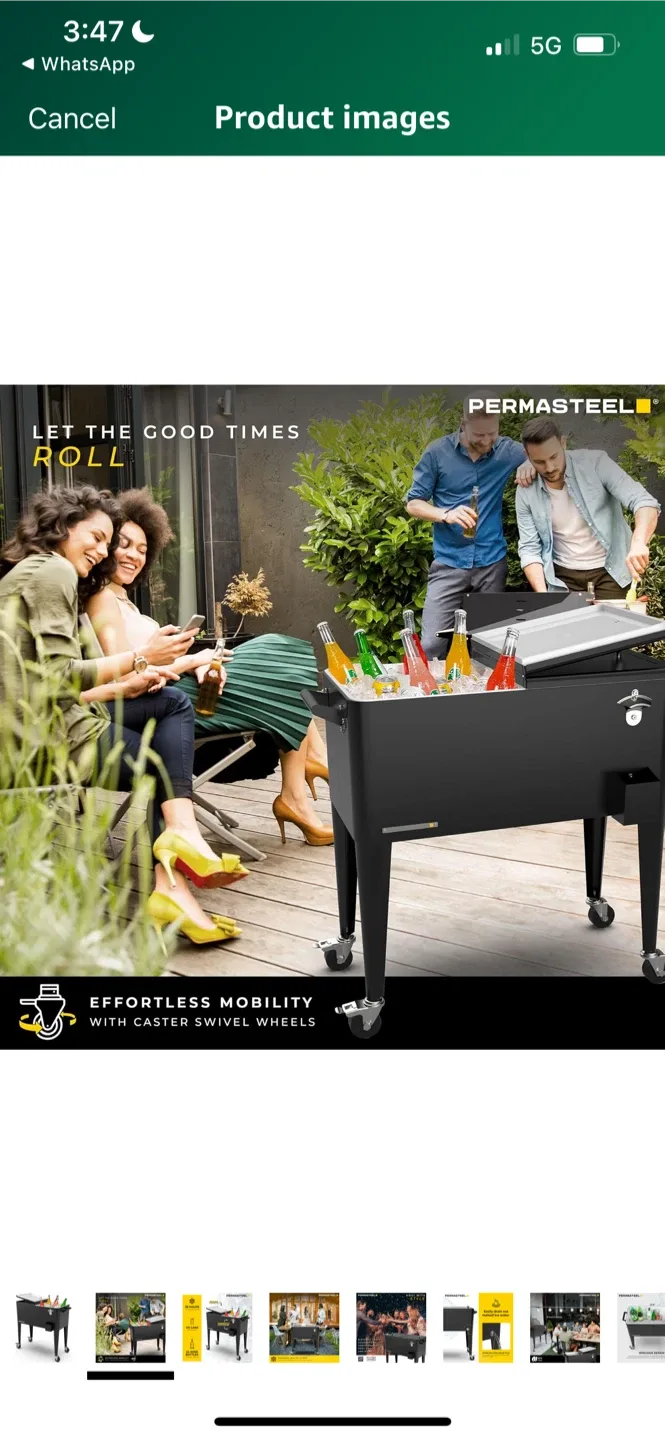 New PERMASTEEL Rolling Party Cooler image indicator(2)