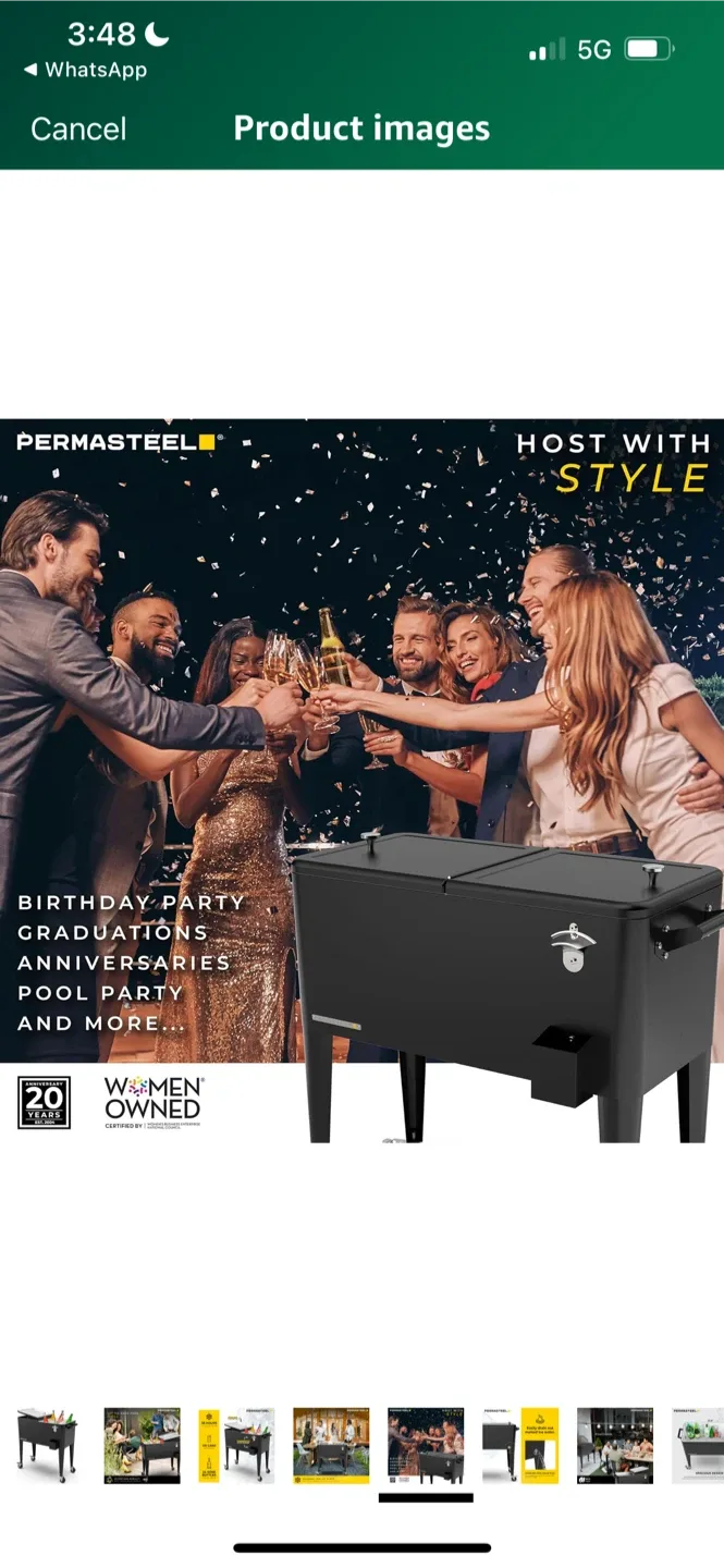 New PERMASTEEL Rolling Party Cooler image indicator(5)