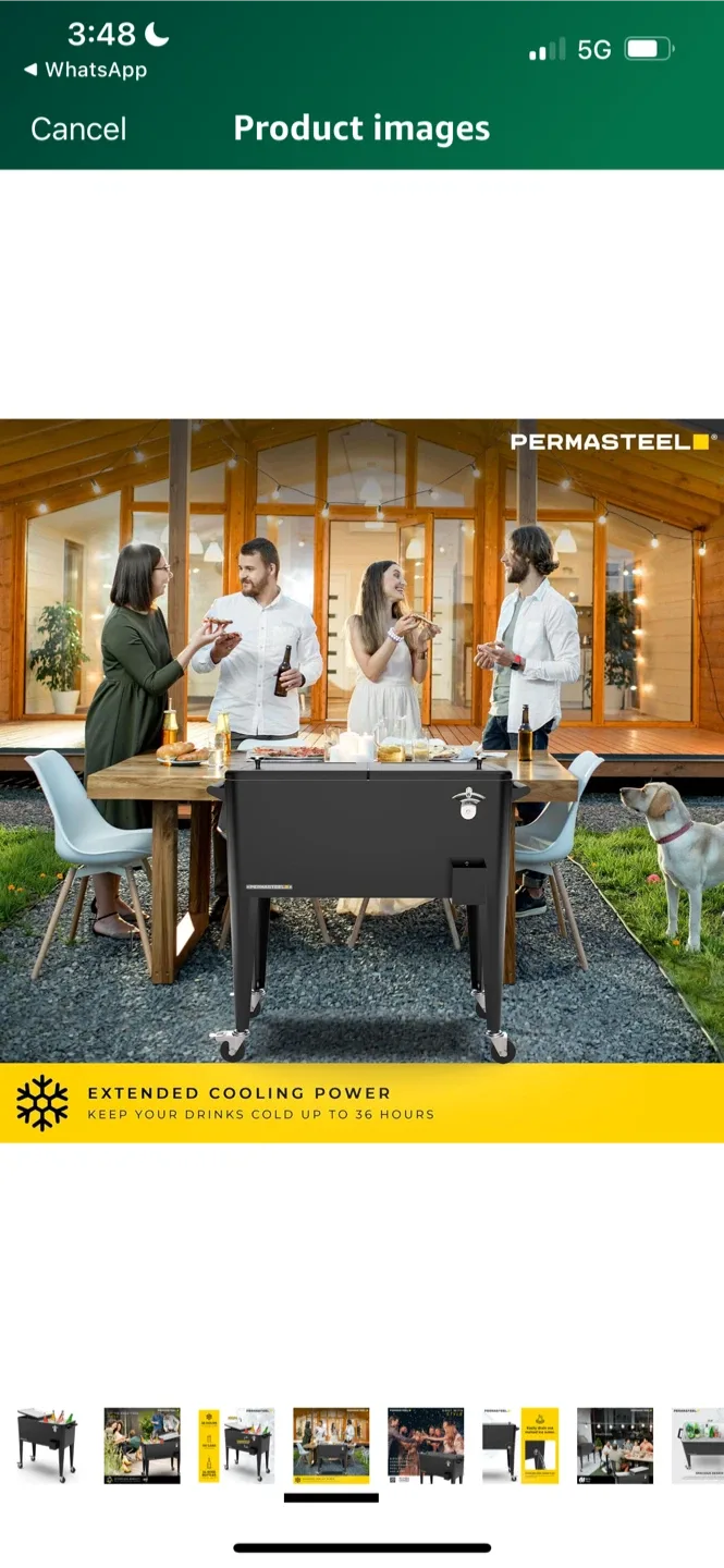 New PERMASTEEL Rolling Party Cooler image indicator(4)