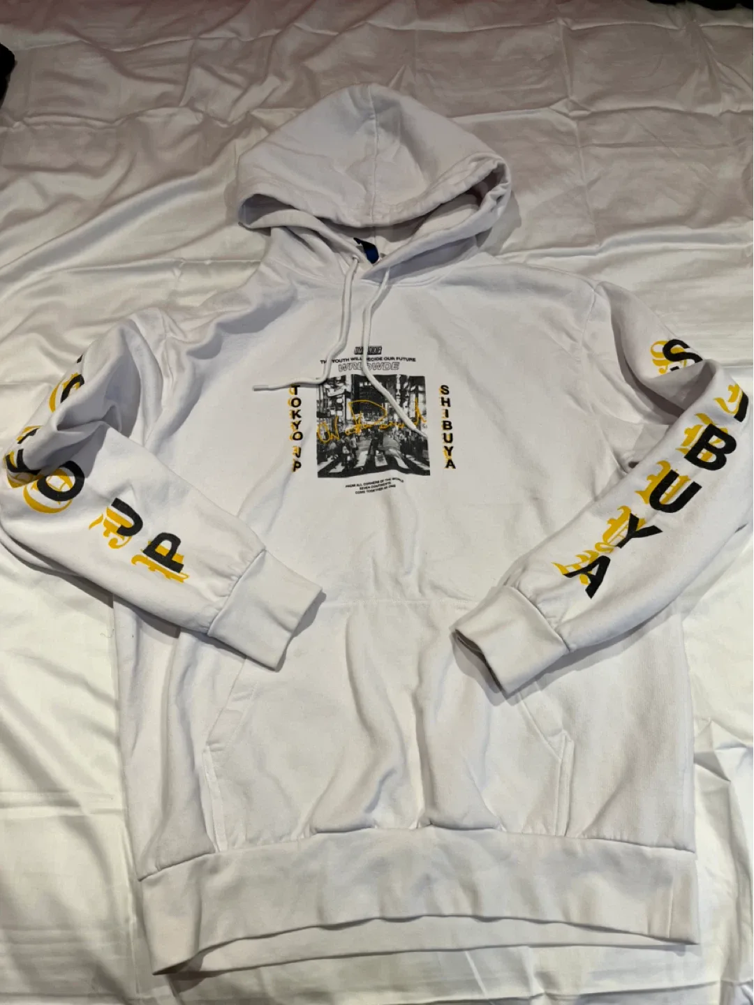 H&M White Graphic Hoodie - Size M