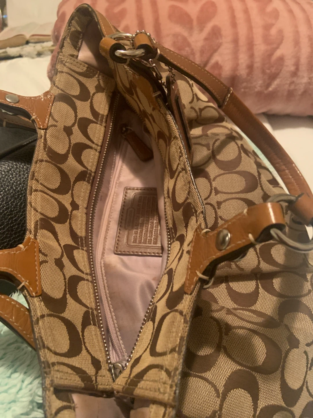 Coach Signature Print Handbag