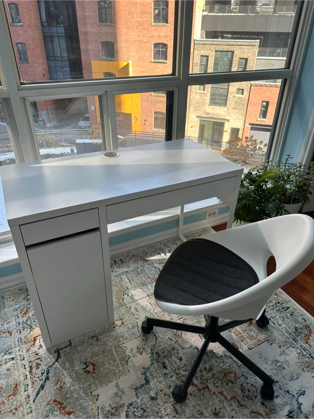 Ikea White Desk with Drawers and Chair (set)