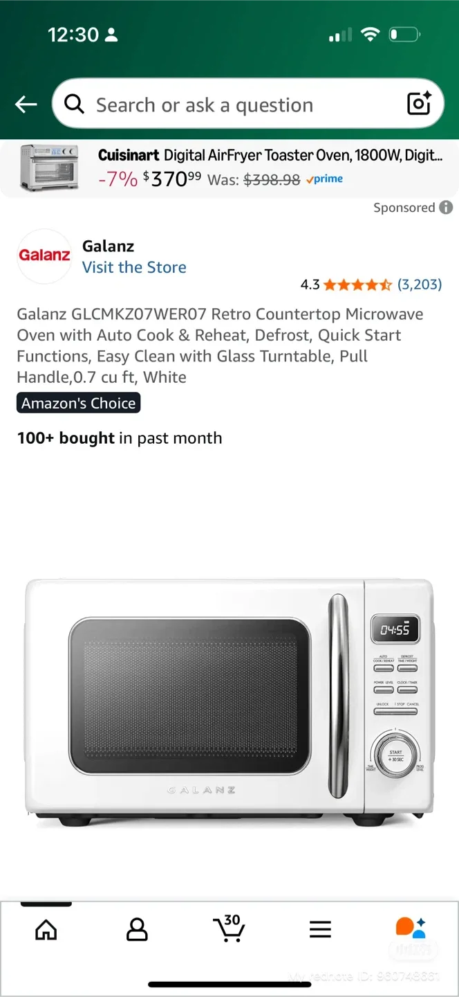 Galanz Retro Countertop Microwave - White