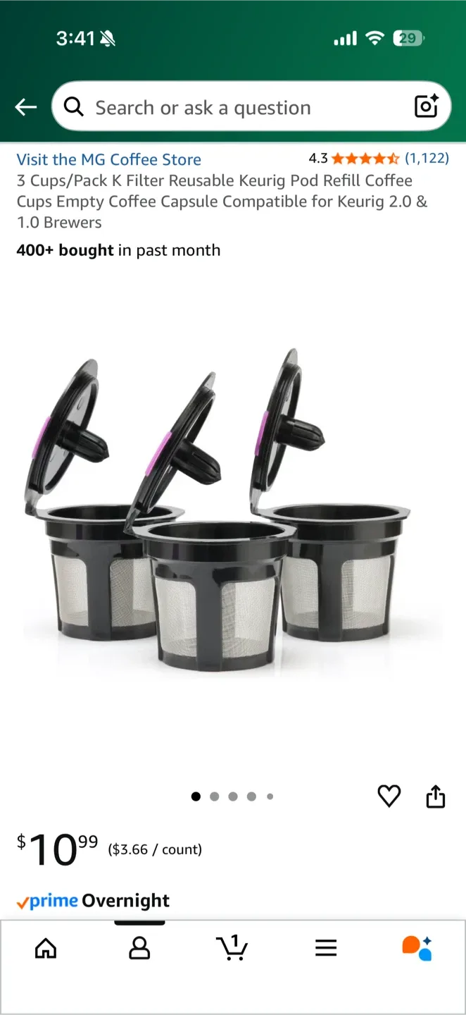 Like New Reusable K-Cup Coffee Filter Pods, 3 pack thumbnail